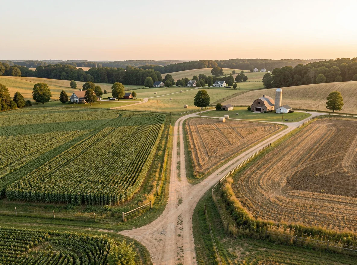 Northwest Arkansas countryside with larger lots