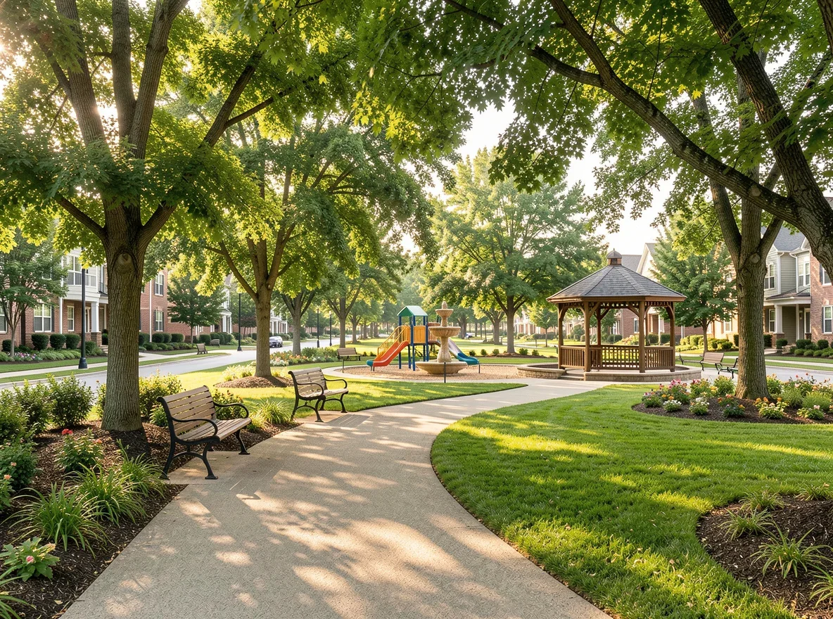 Walkable Northwest Arkansas community setting