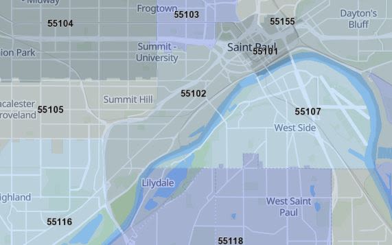 Map of 55102