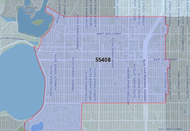 Map of 55408
