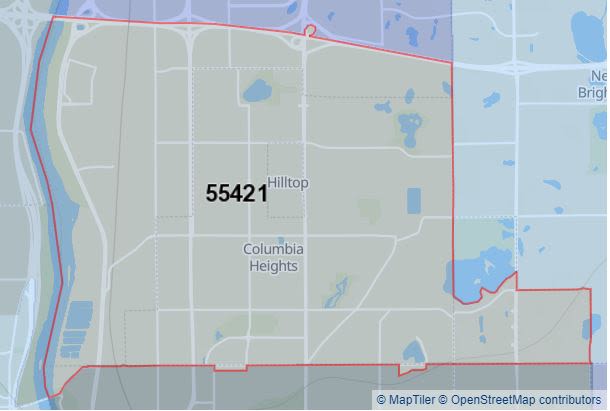 Map of 55421