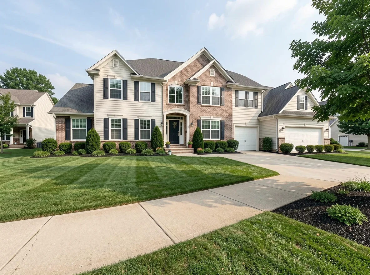 Suburban home exterior in the Springfield Missouri area