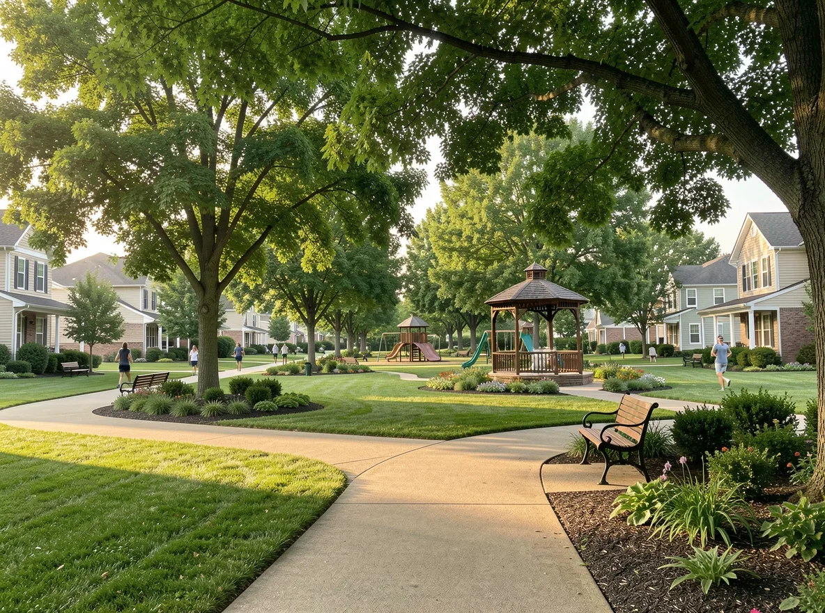 Neighborhood park and residential setting in Willard