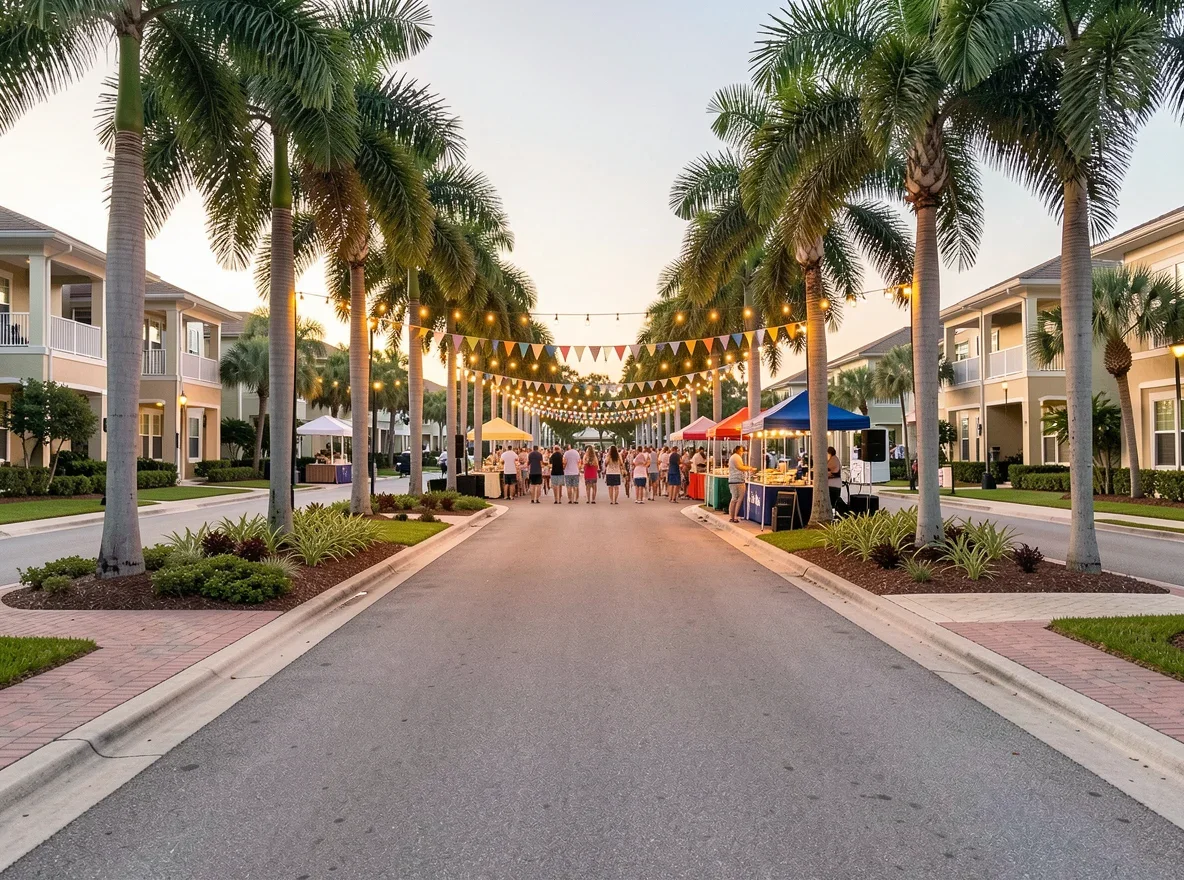 Landscaped Boca Raton neighborhood entrance