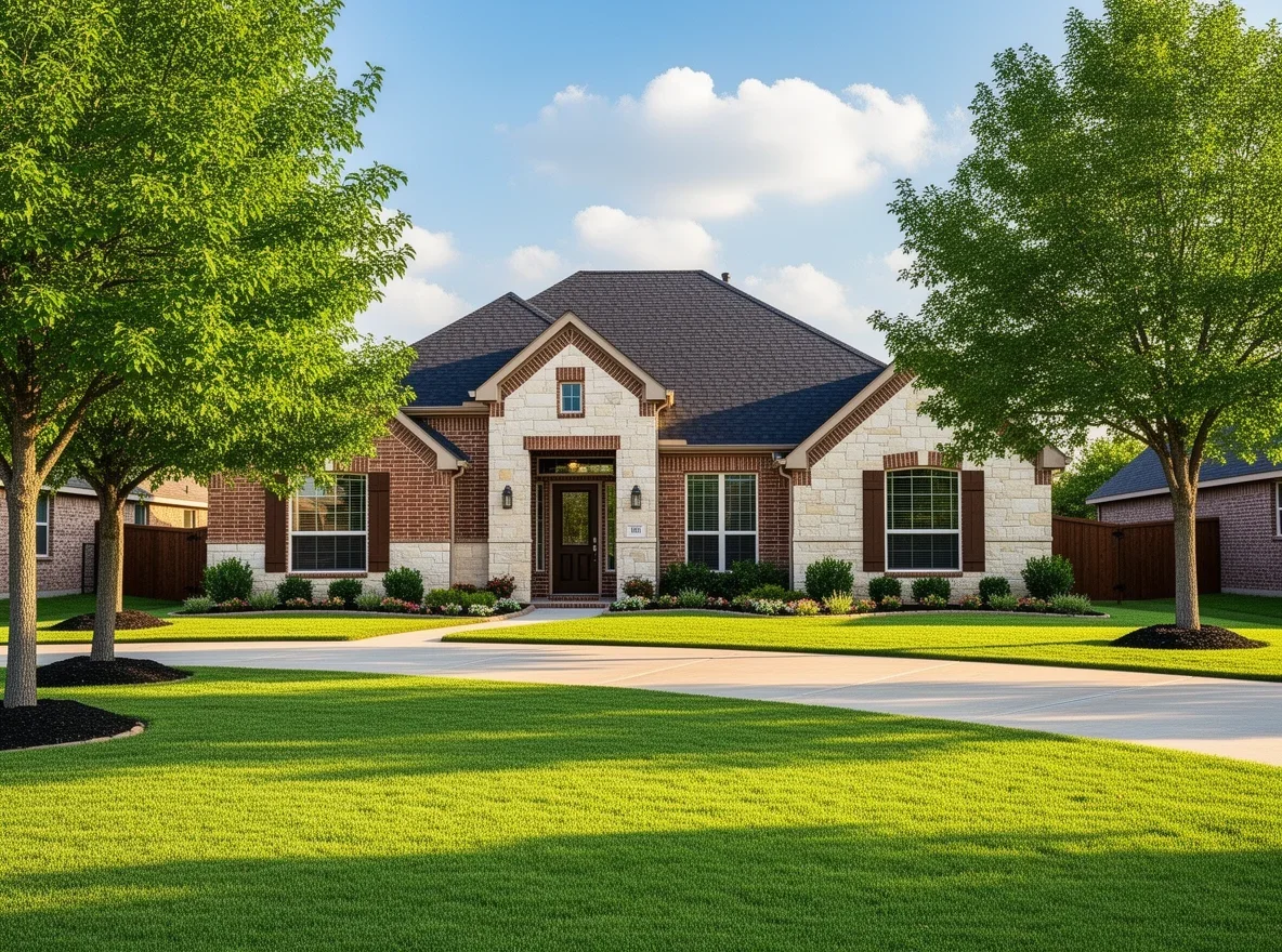 Modern suburban home exterior in Frisco, Texas