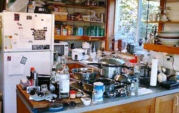 Cluttered Kitchen