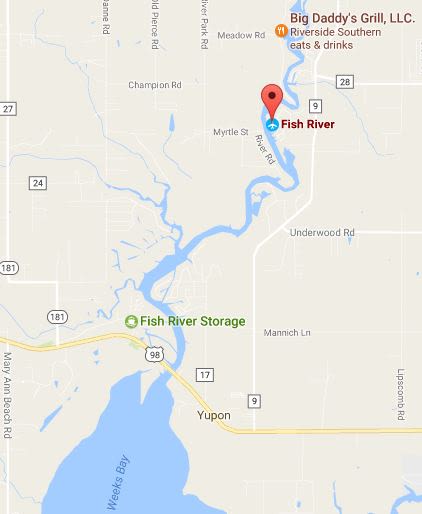 Fish River in Baldwin County Alabama Map