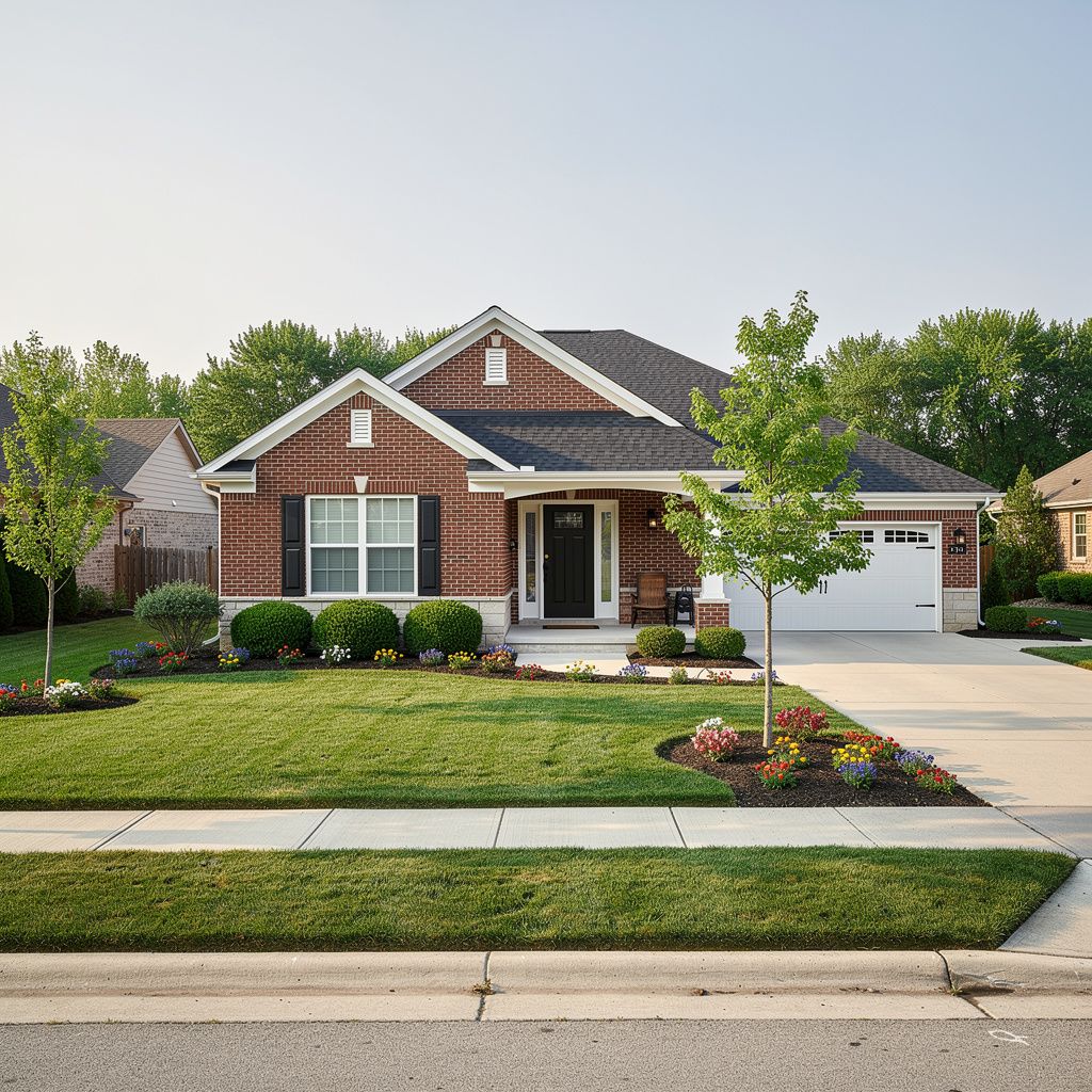 Brick single-family home with manicured yard in a Chicago northwest suburbs neighborhood