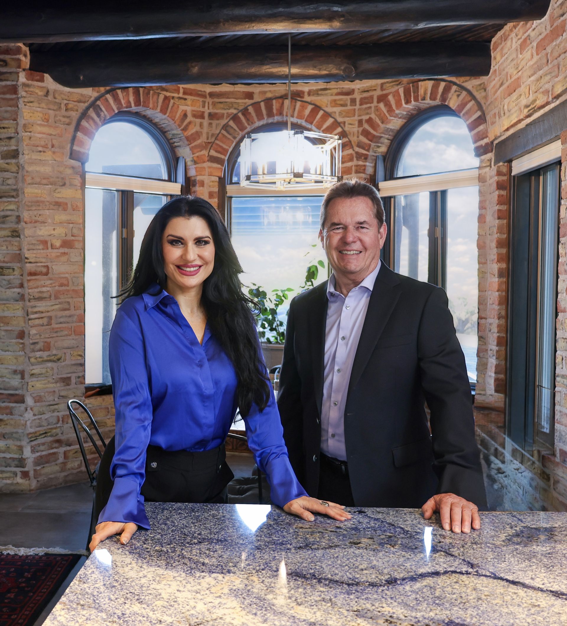 Ken and Katerina in luxury kitchen