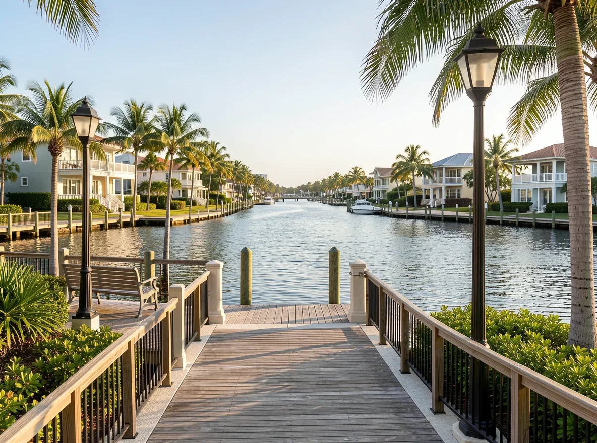 Waterfront canals and homes in Fort Lauderdale