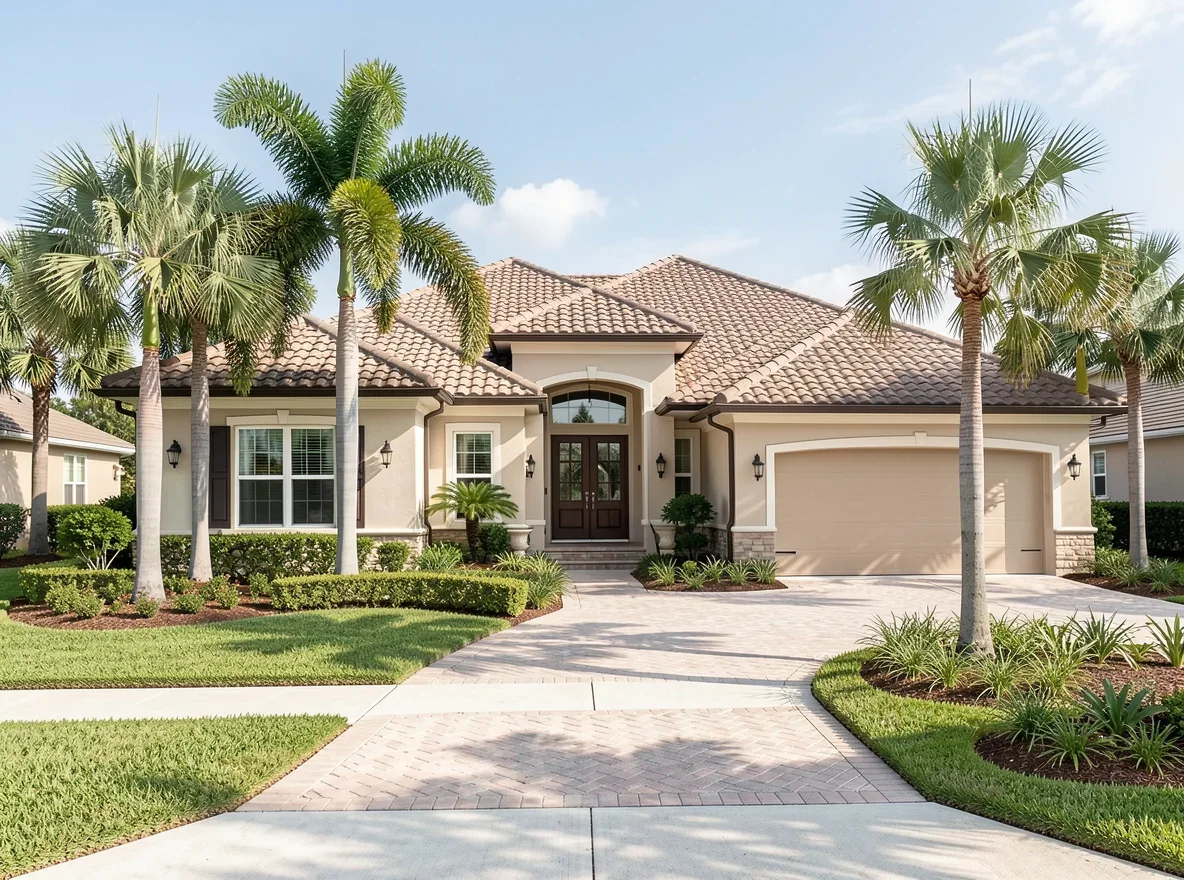 Upscale home exterior in Parkland