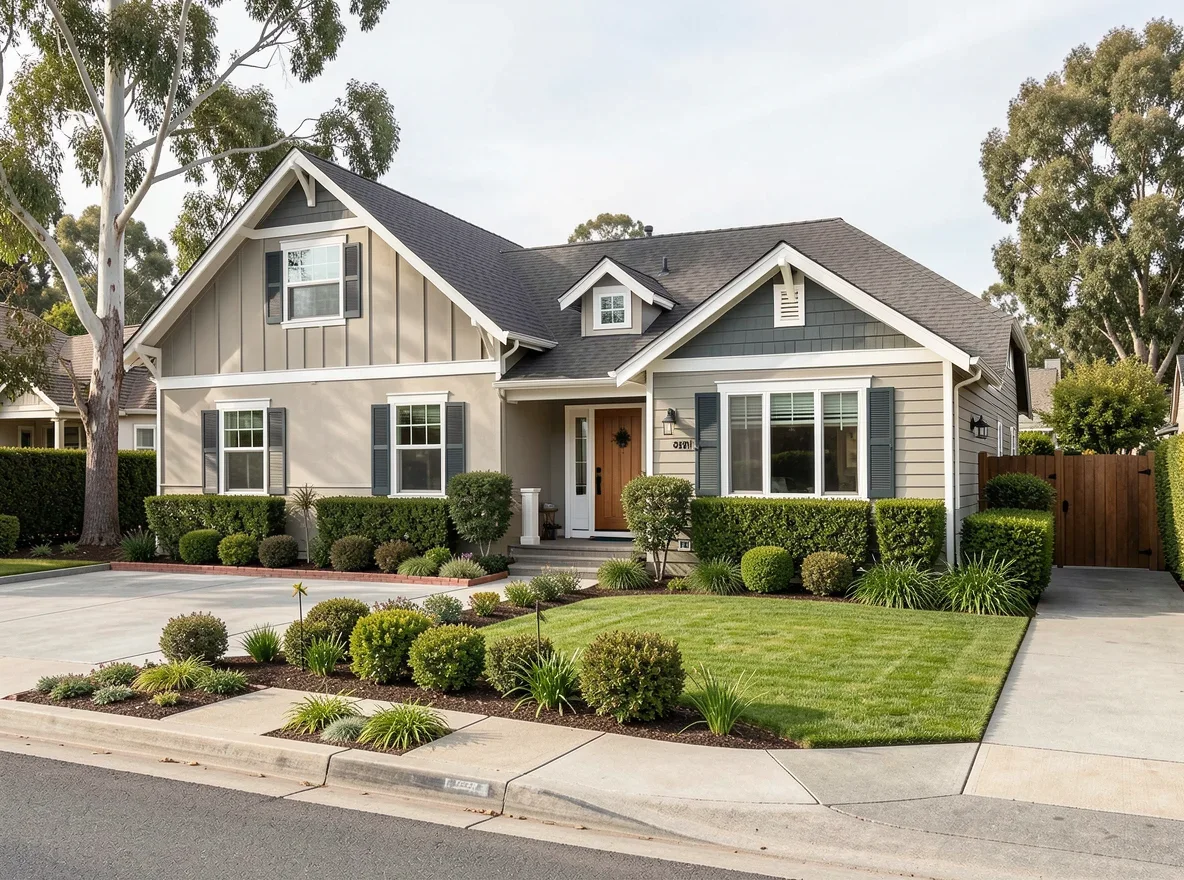 Low-maintenance home exterior in the East Bay