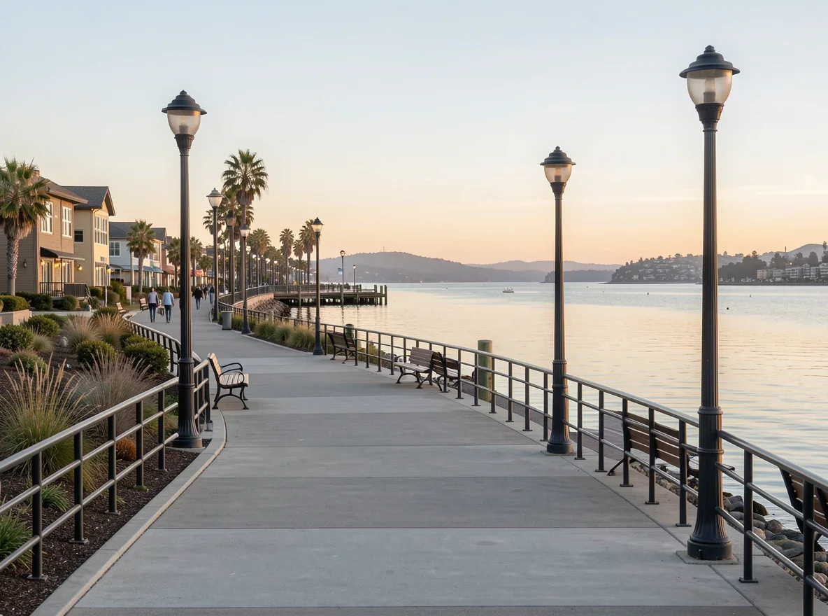 Waterfront setting in Hercules