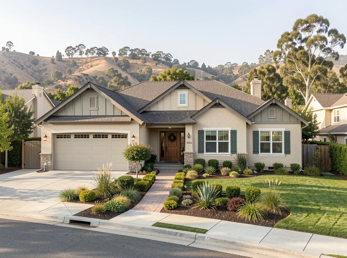 Suburban home exterior in Hercules