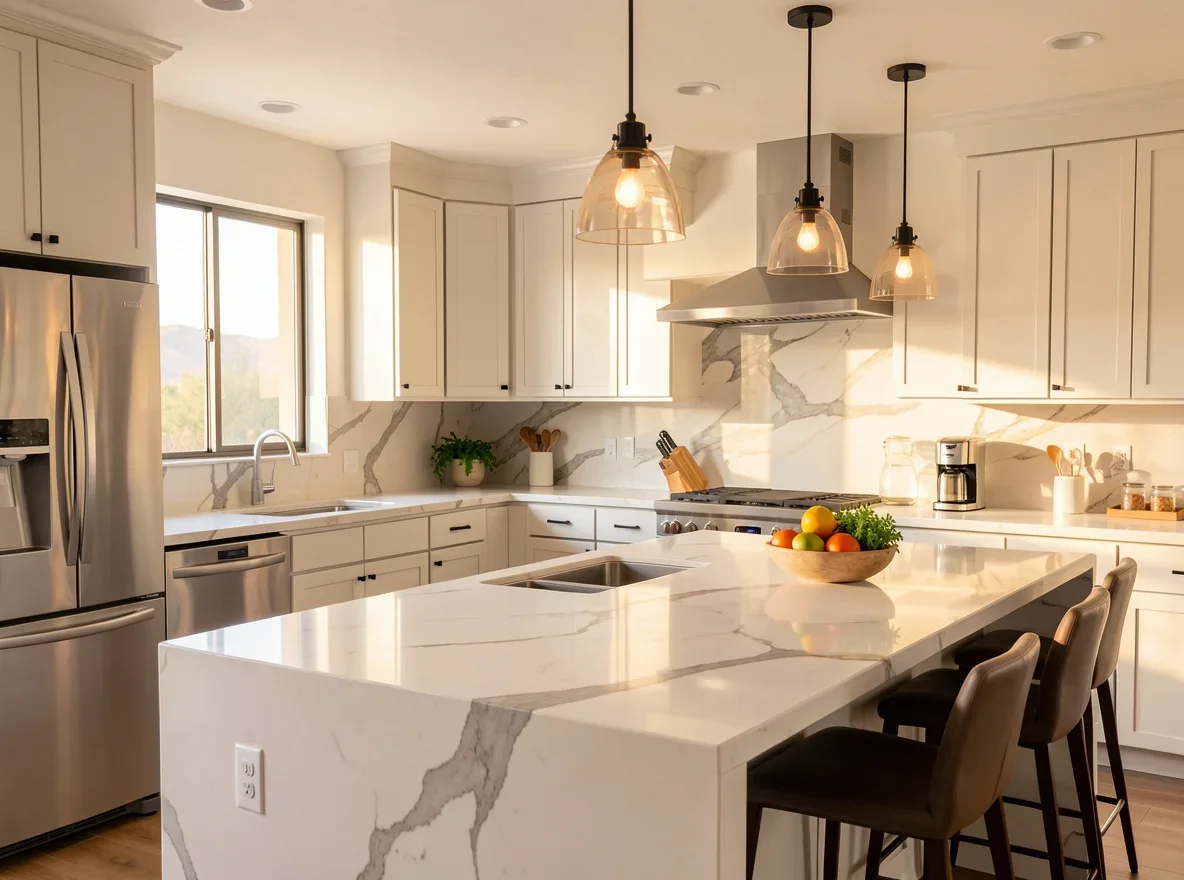 Stylish desert kitchen prepared for sale in the Coachella Valley