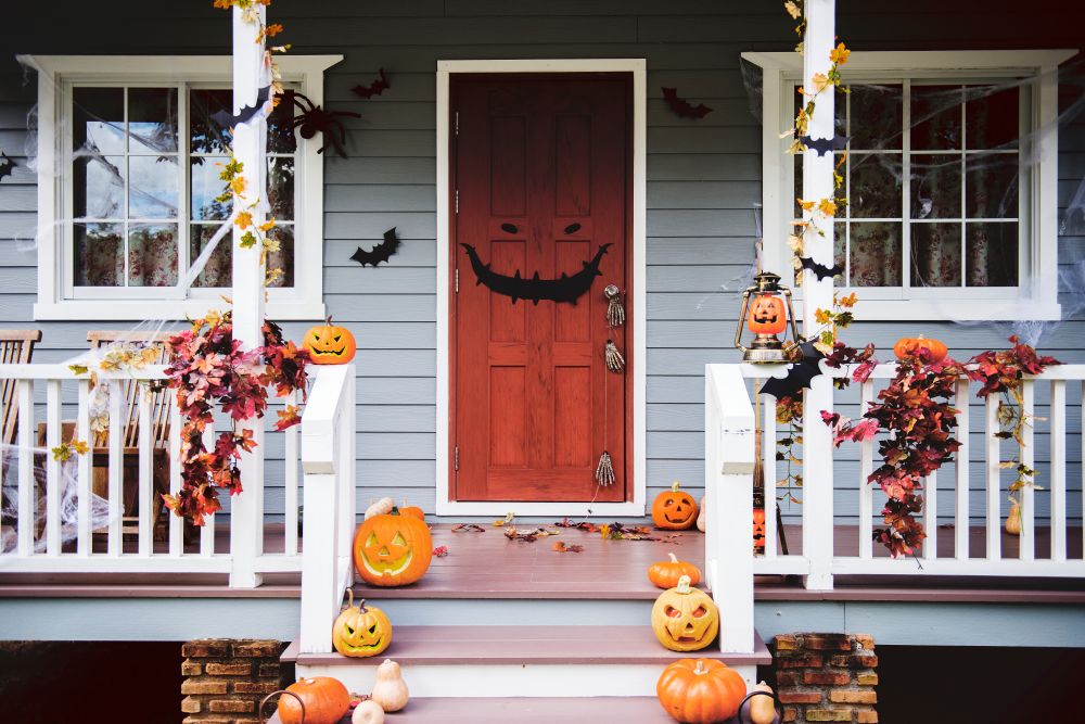 front-porch-with-Halloween-decorations front porch with Halloween decorations