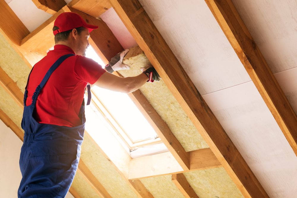 Installing insulation on the attic