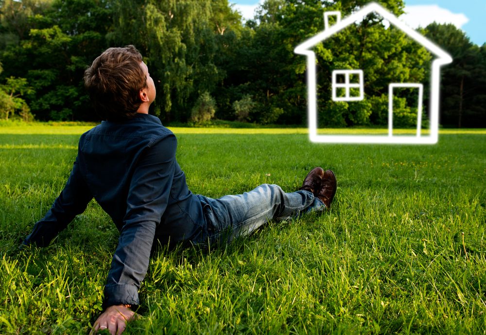 Man-Imagining-A-House Man Imagining A House
