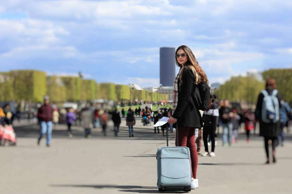 woman travelling to find home