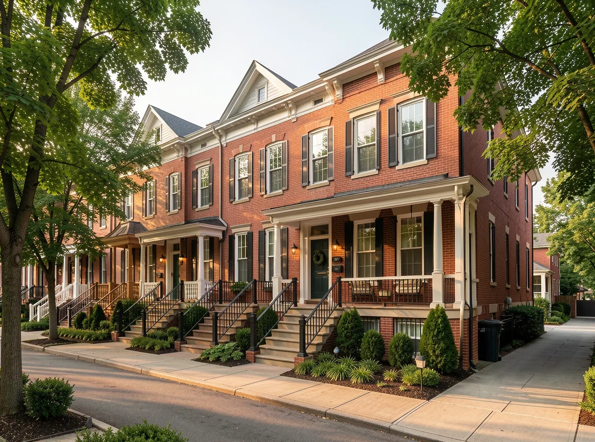 Historic Baltimore City rowhomes on a tree-lined street