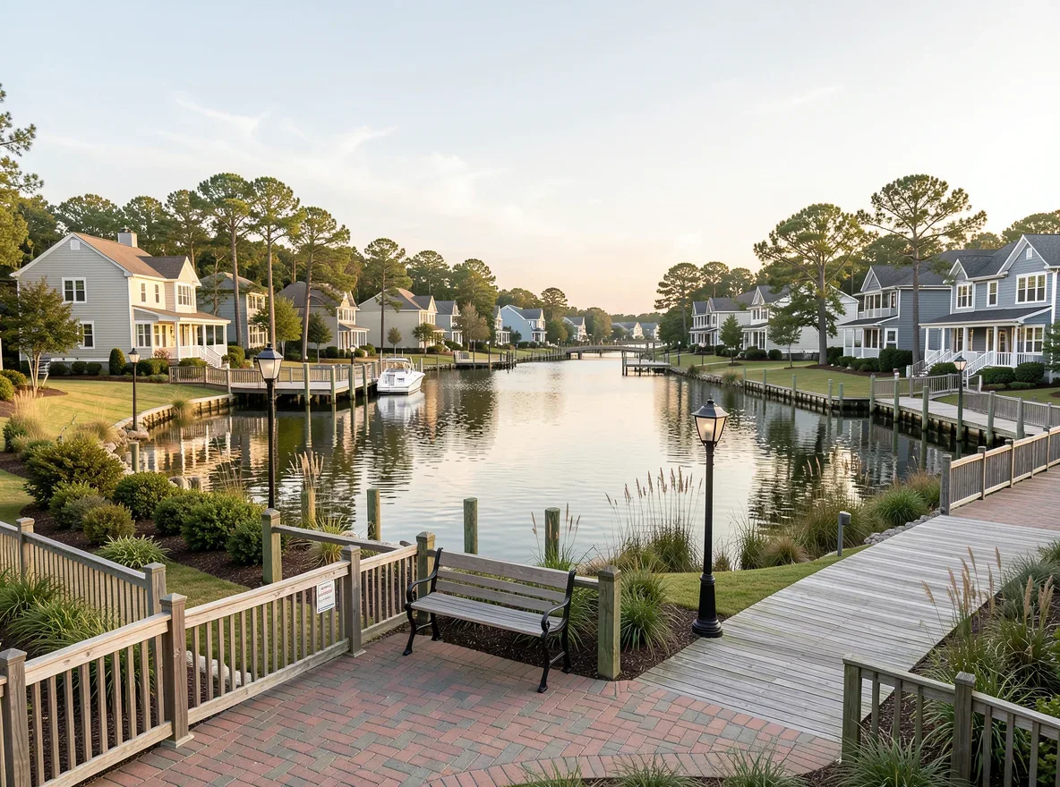 Waterfront residential scene in Anne Arundel County, Maryland