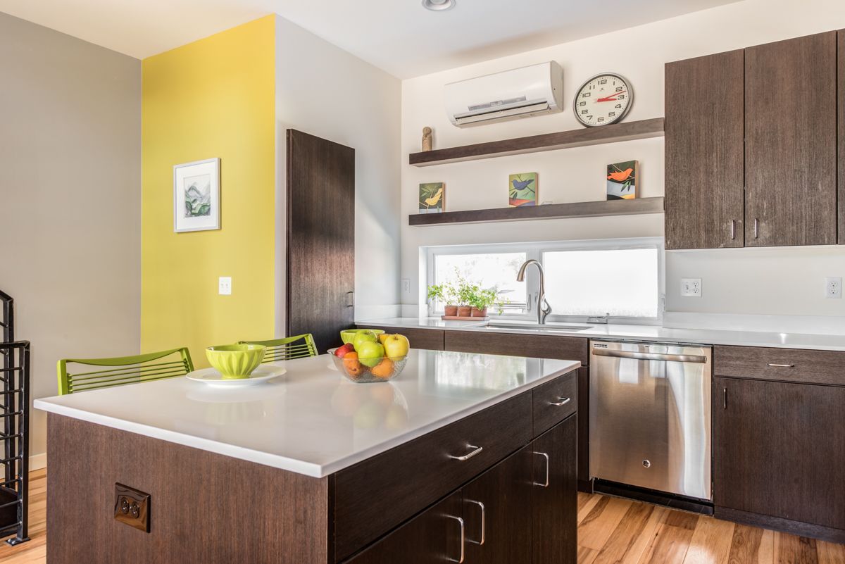 Green Kitchen In Seattle Townhome