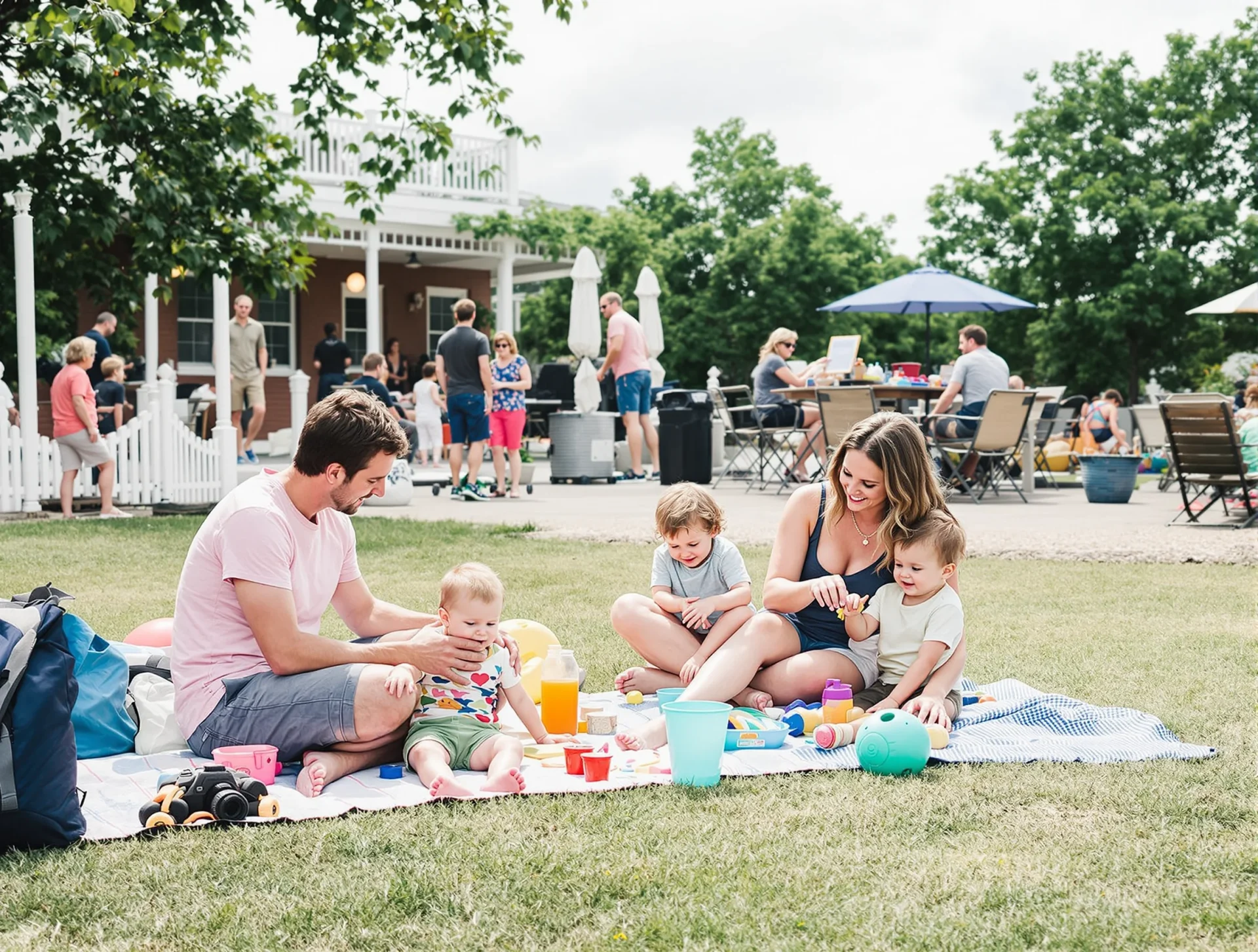 Family enjoying outdoor activities