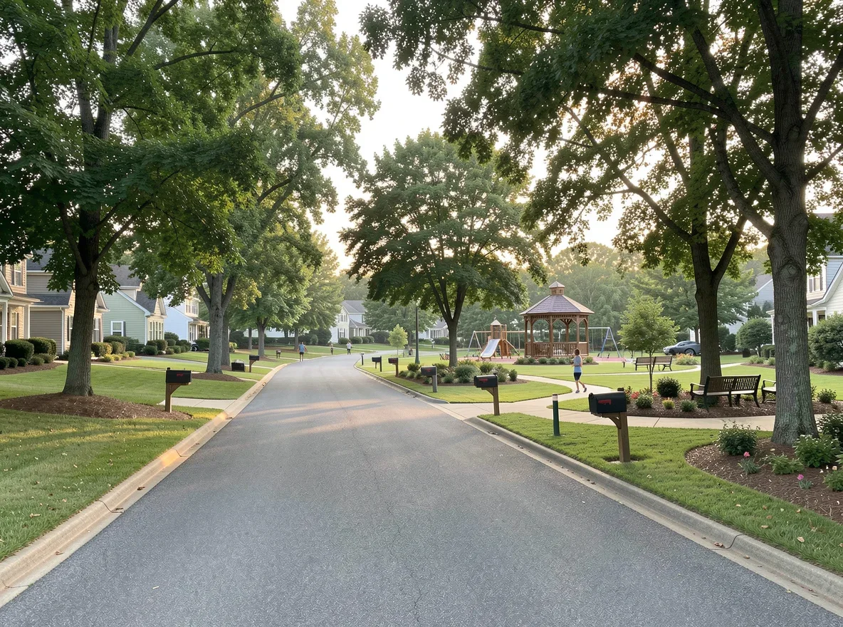 Scenic residential road in Advance