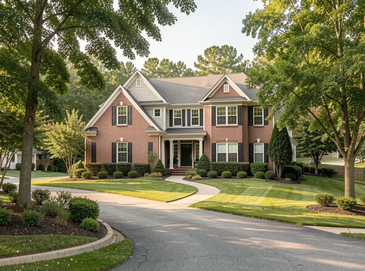 Neighborhood street scene in Clemmons