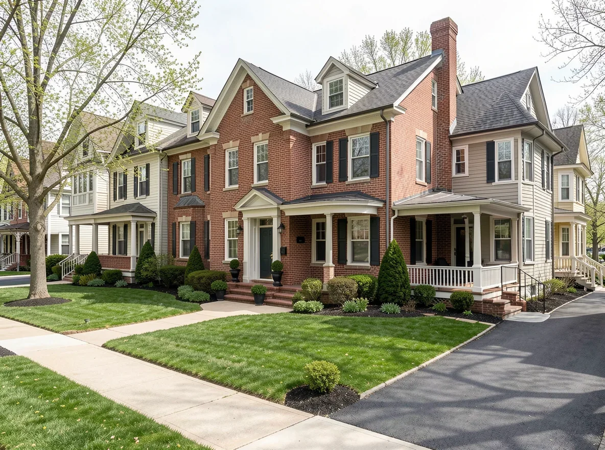 Historic brick homes in Covington, Kentucky