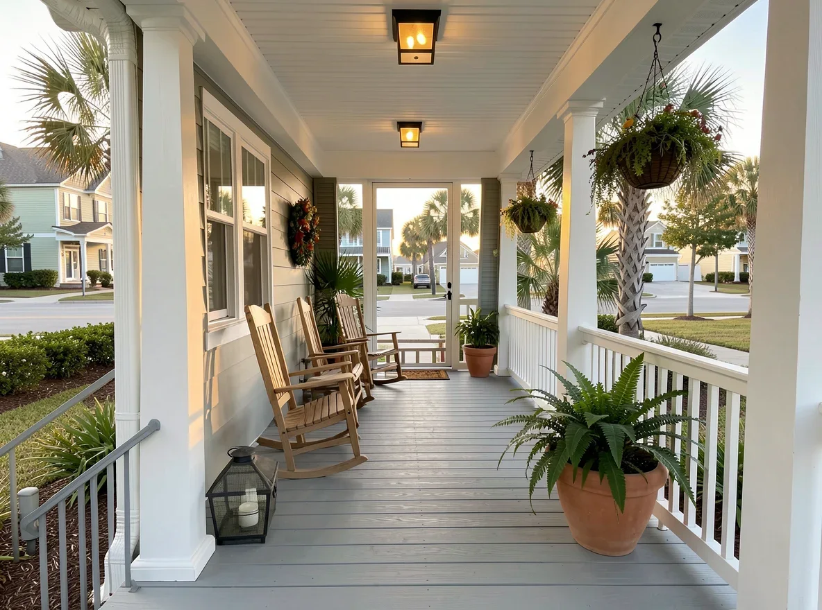 Inviting front porch and entry in Dania Beach
