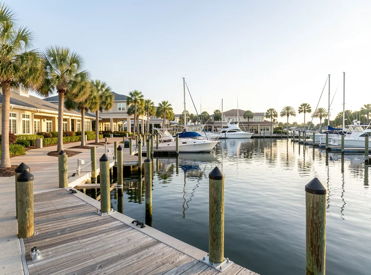 Marina Village and waterfront setting in Boynton Beach