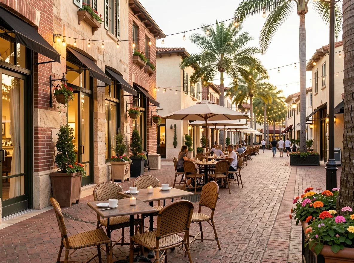 Upscale shopping and dining district in Boca Raton