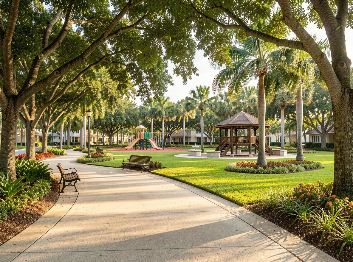 Aventura neighborhood park and walking paths
