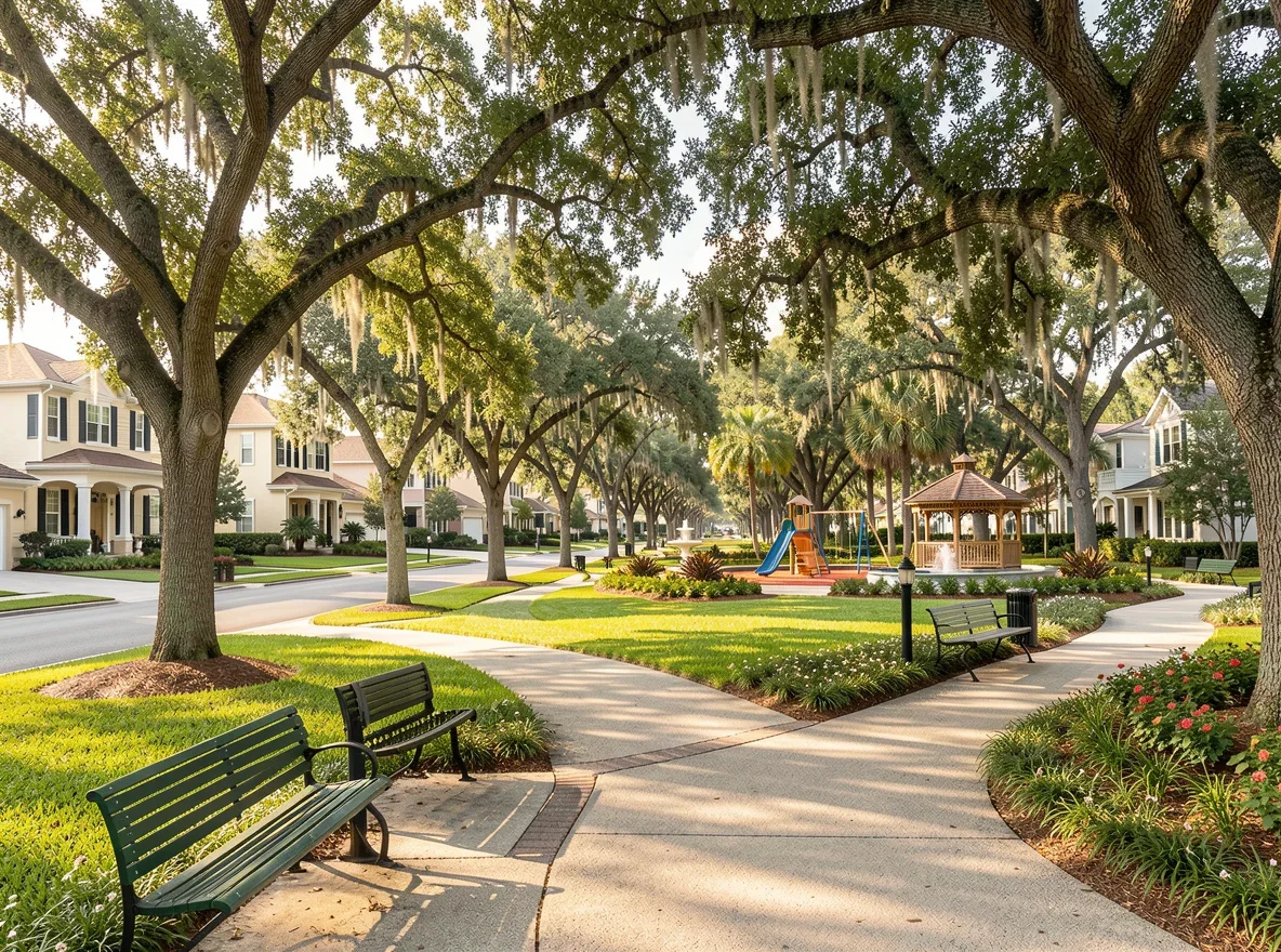 Tree-lined residential street in Plantation, Florida