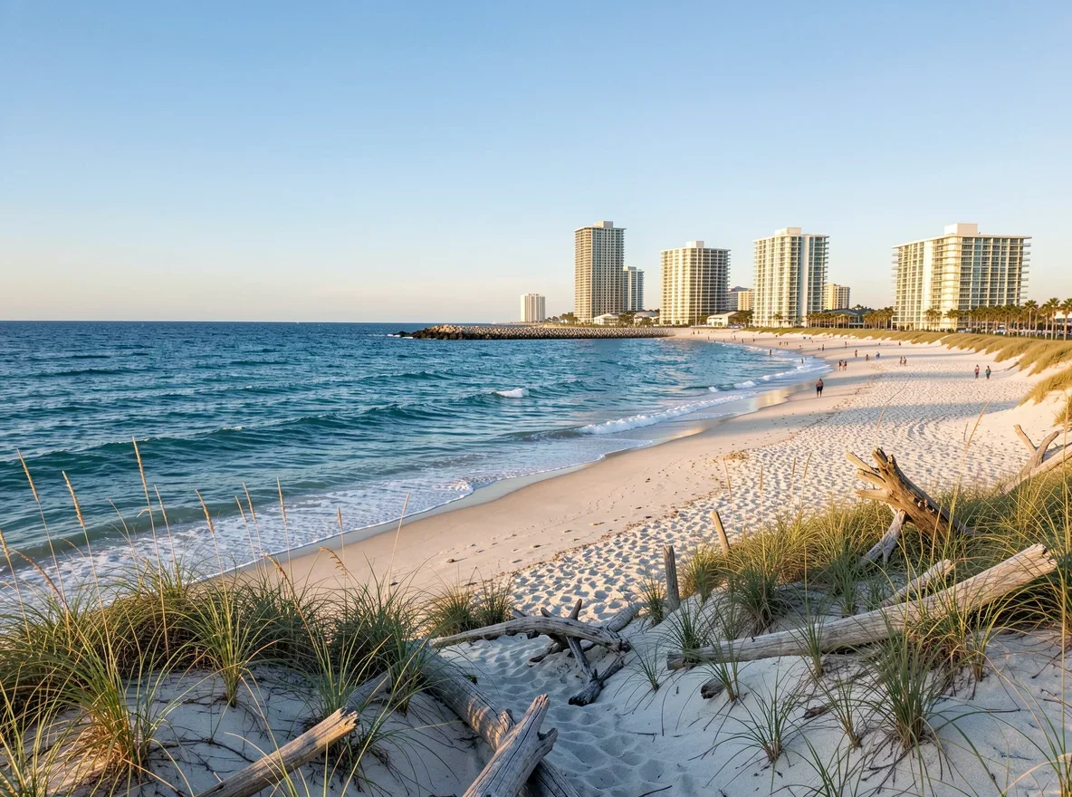 Hallandale Beach oceanfront skyline and coastal towers