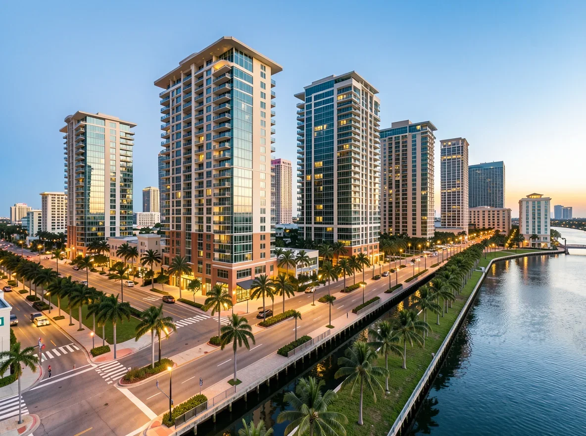 Aventura luxury high-rise skyline near the Intracoastal