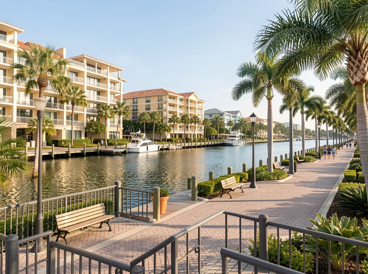 Intracoastal residential scene in Hallandale Beach