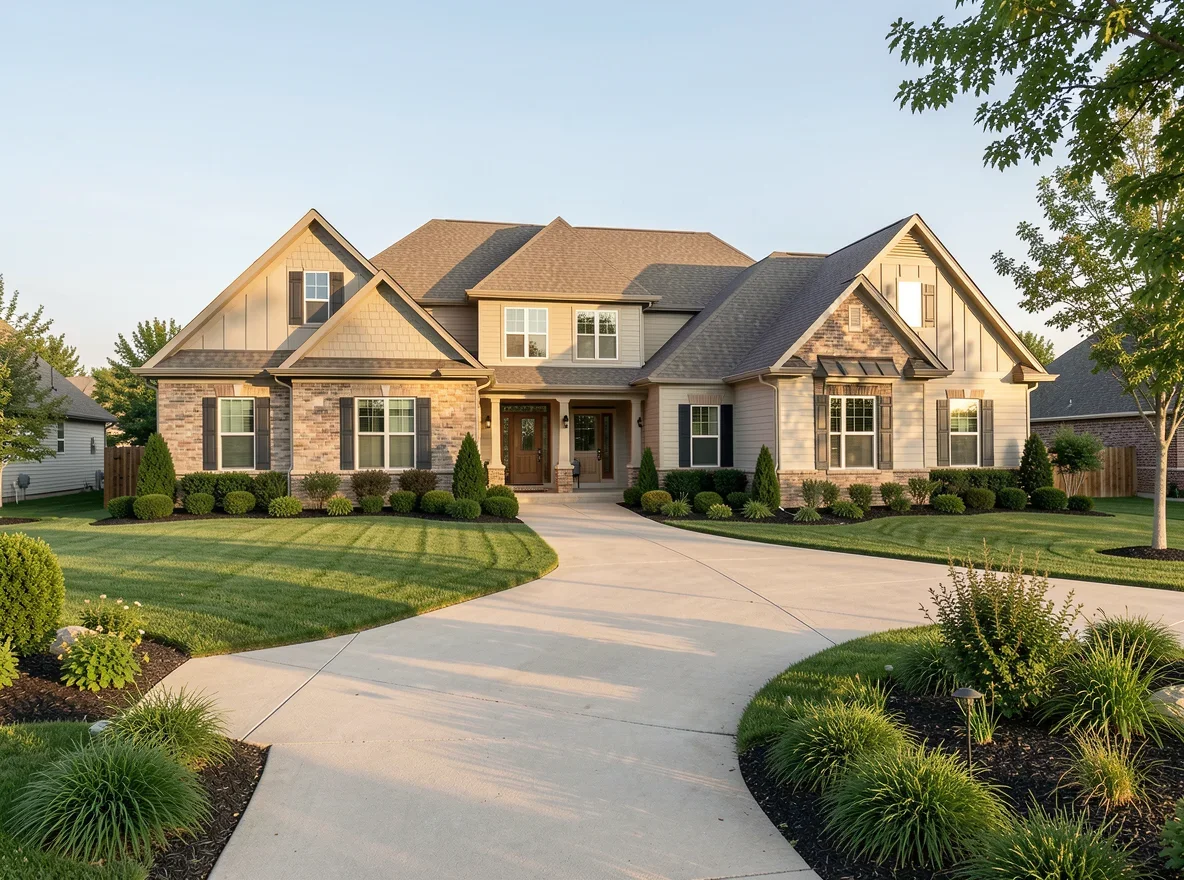 Suburban home exterior in the Wichita area