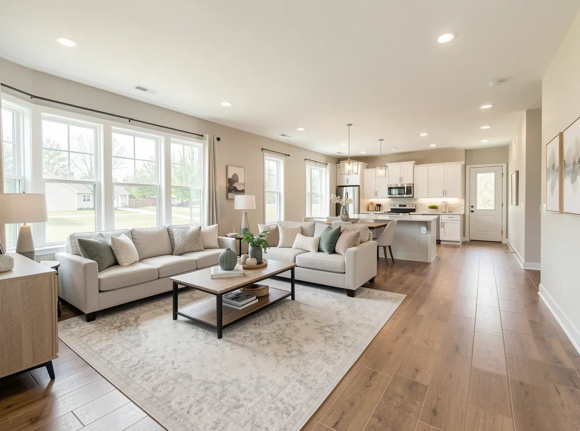 Bright interior of a staged home