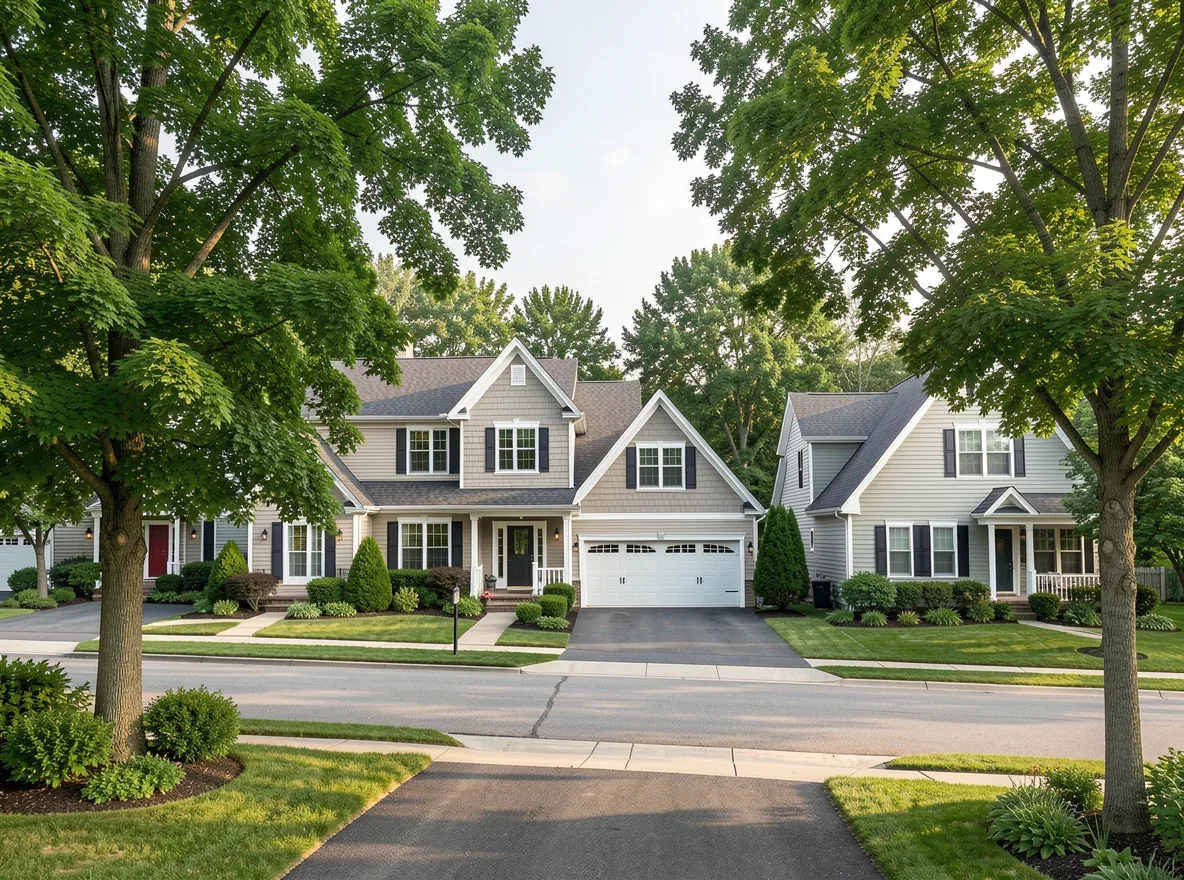 Tree-lined residential street in Shorewood, Minnesota