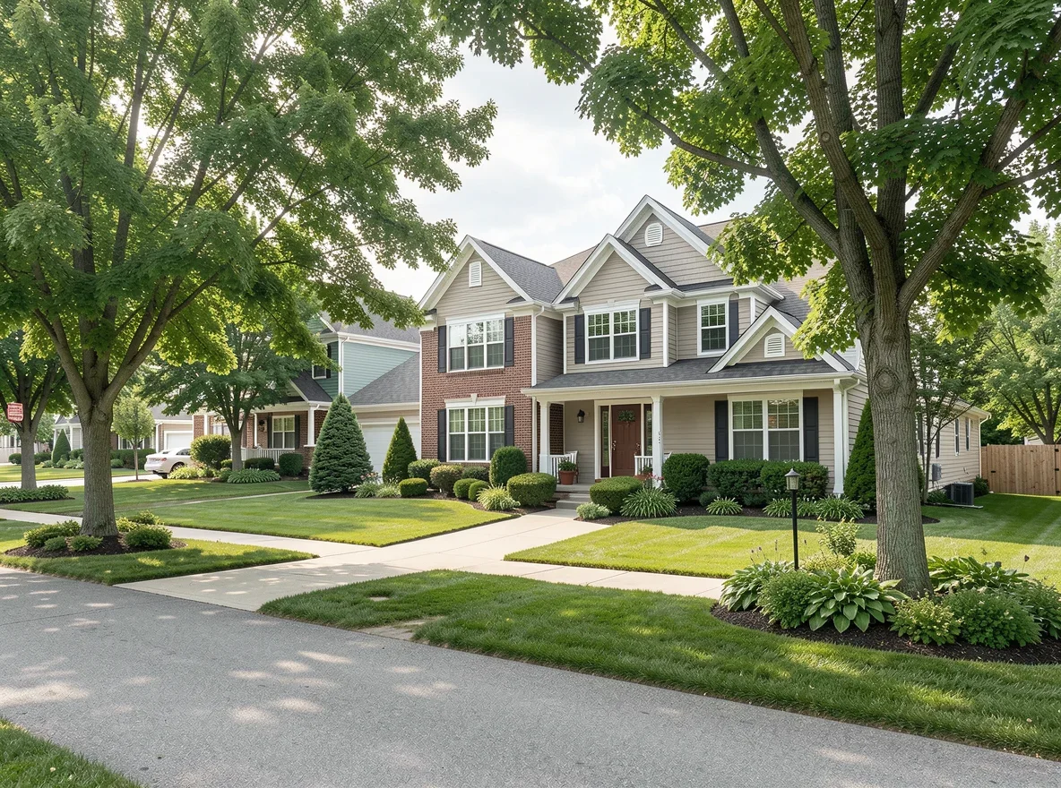 Tree-lined residential street in Chanhassen