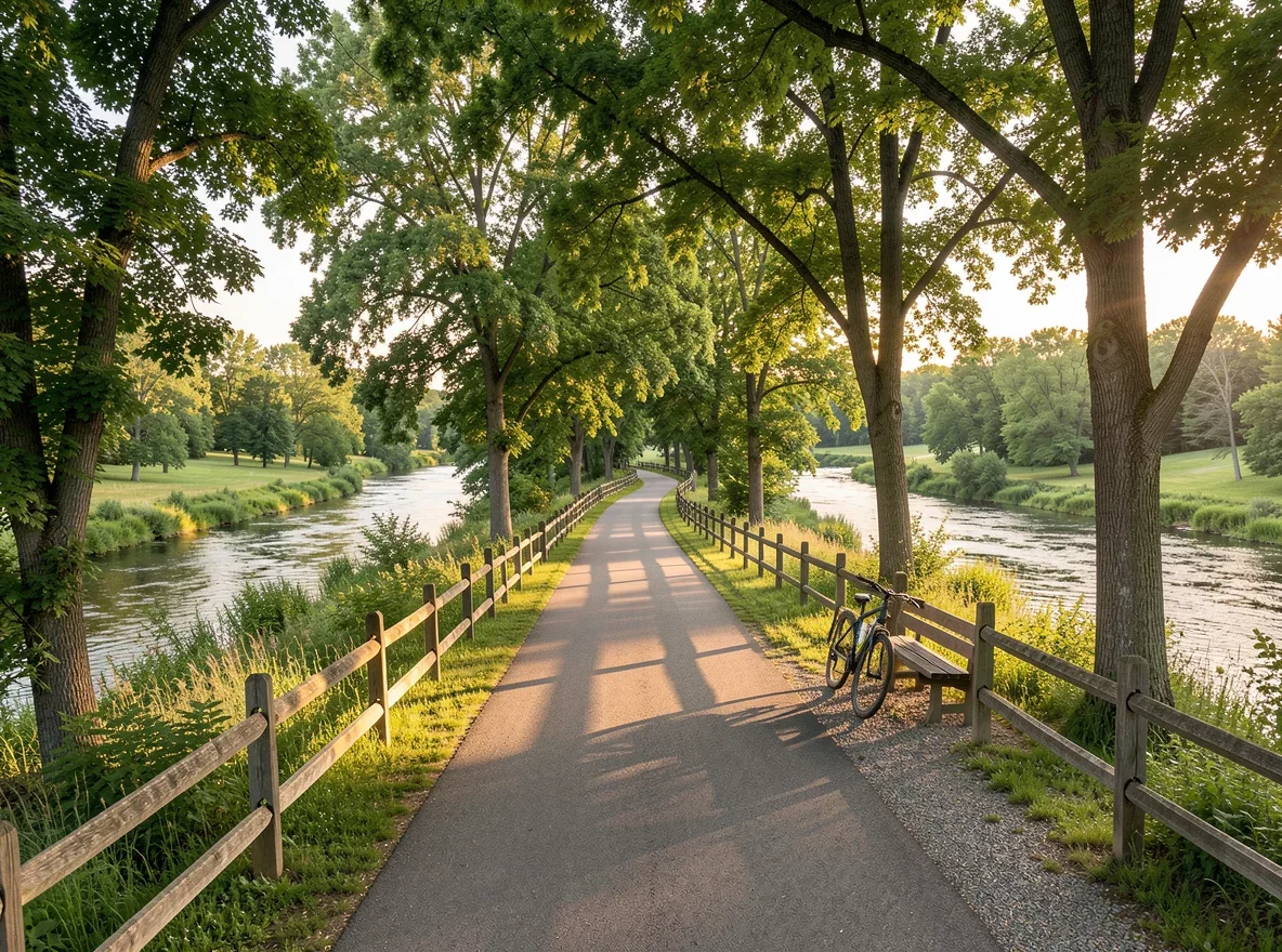 Trail and park setting near the Minnesota River Valley in Chaska