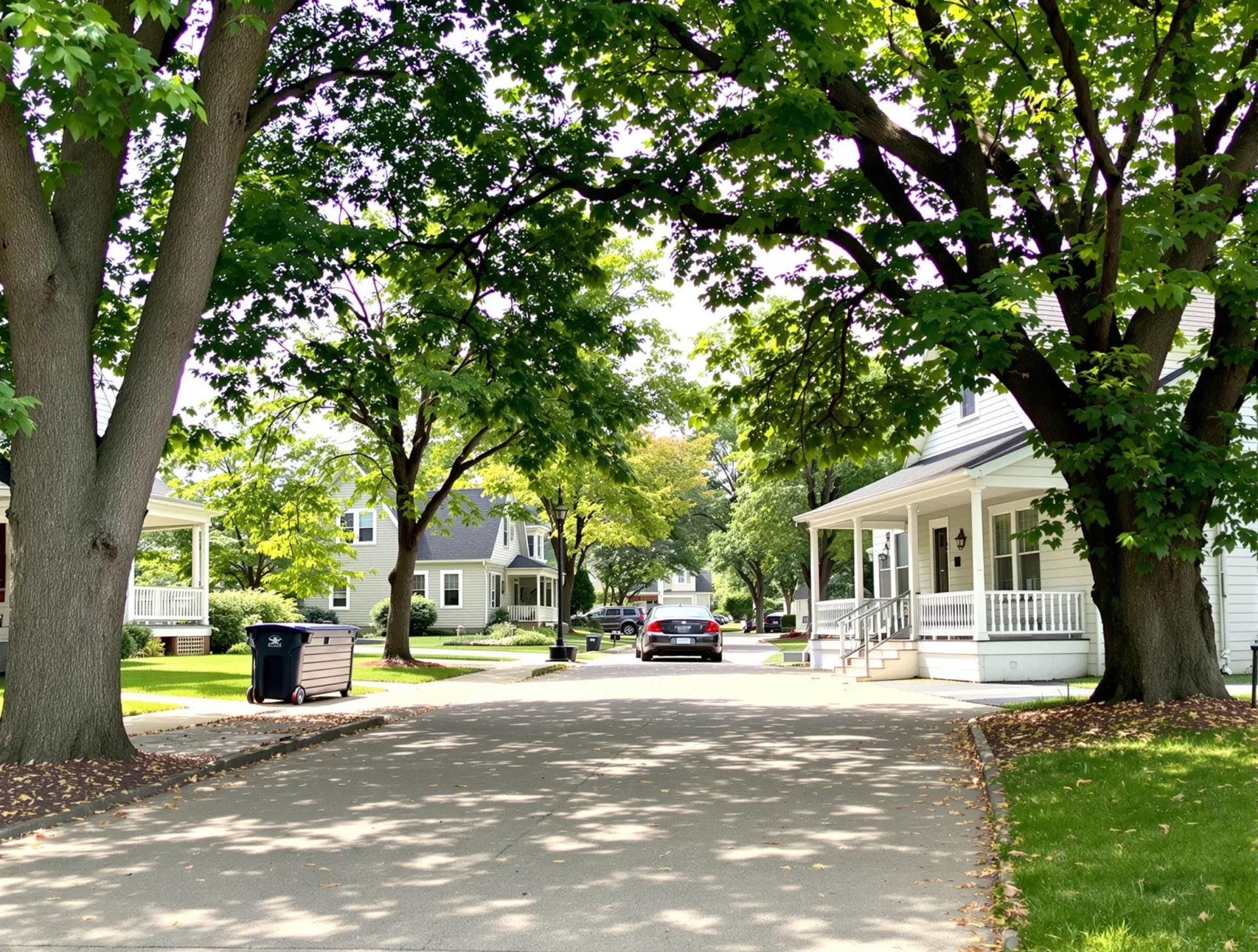 Residential neighborhood street in Iowa City, Iowa