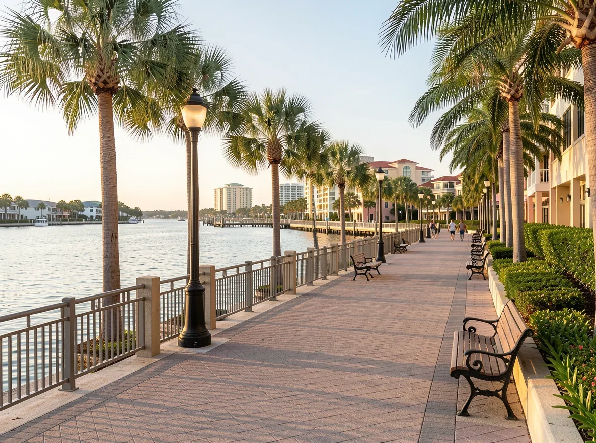 Waterfront atmosphere in West Palm Beach