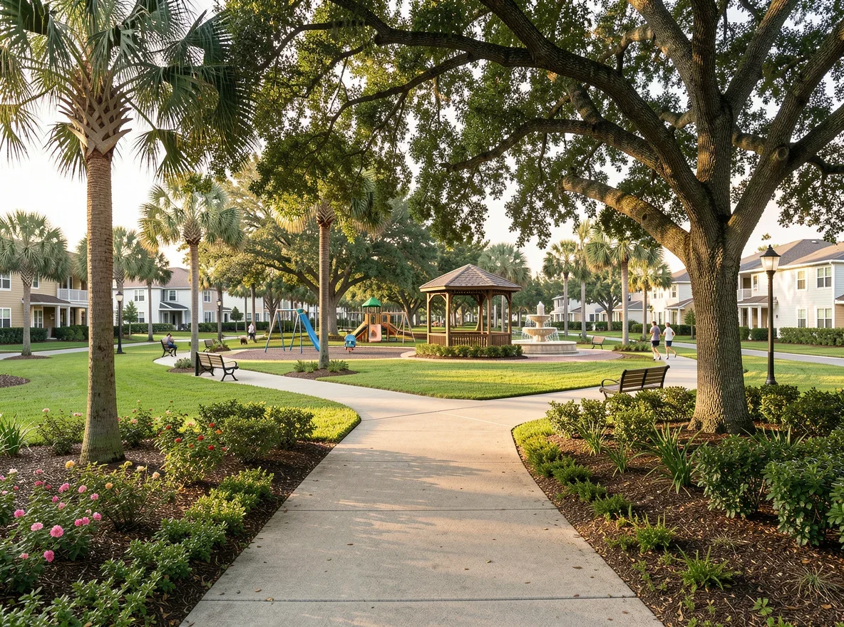 Neighborhood park setting in Wellington