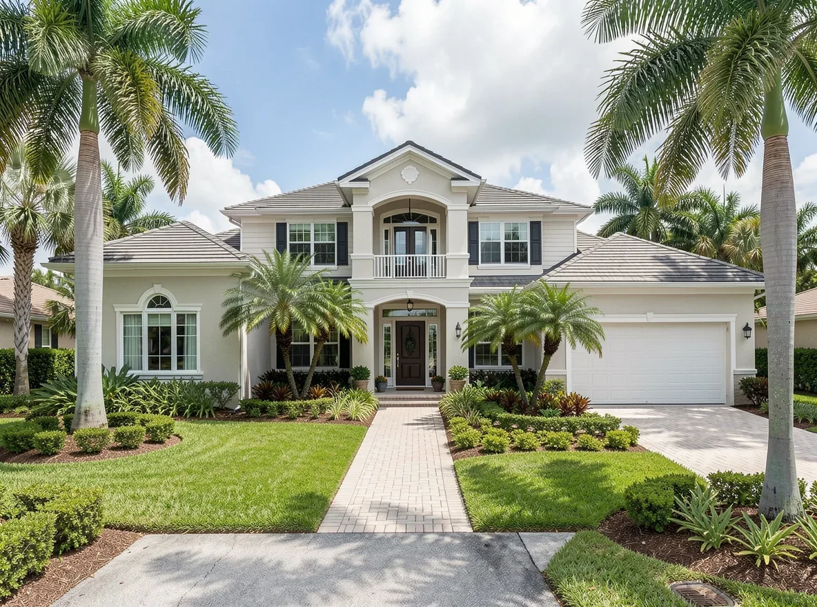 Single-family home with tropical landscaping in Delray Beach