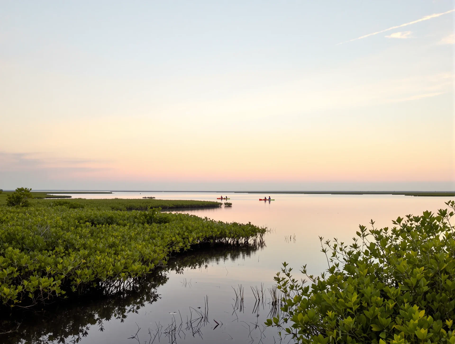 Sunrise over mangroves and calm waters near Osprey Florida