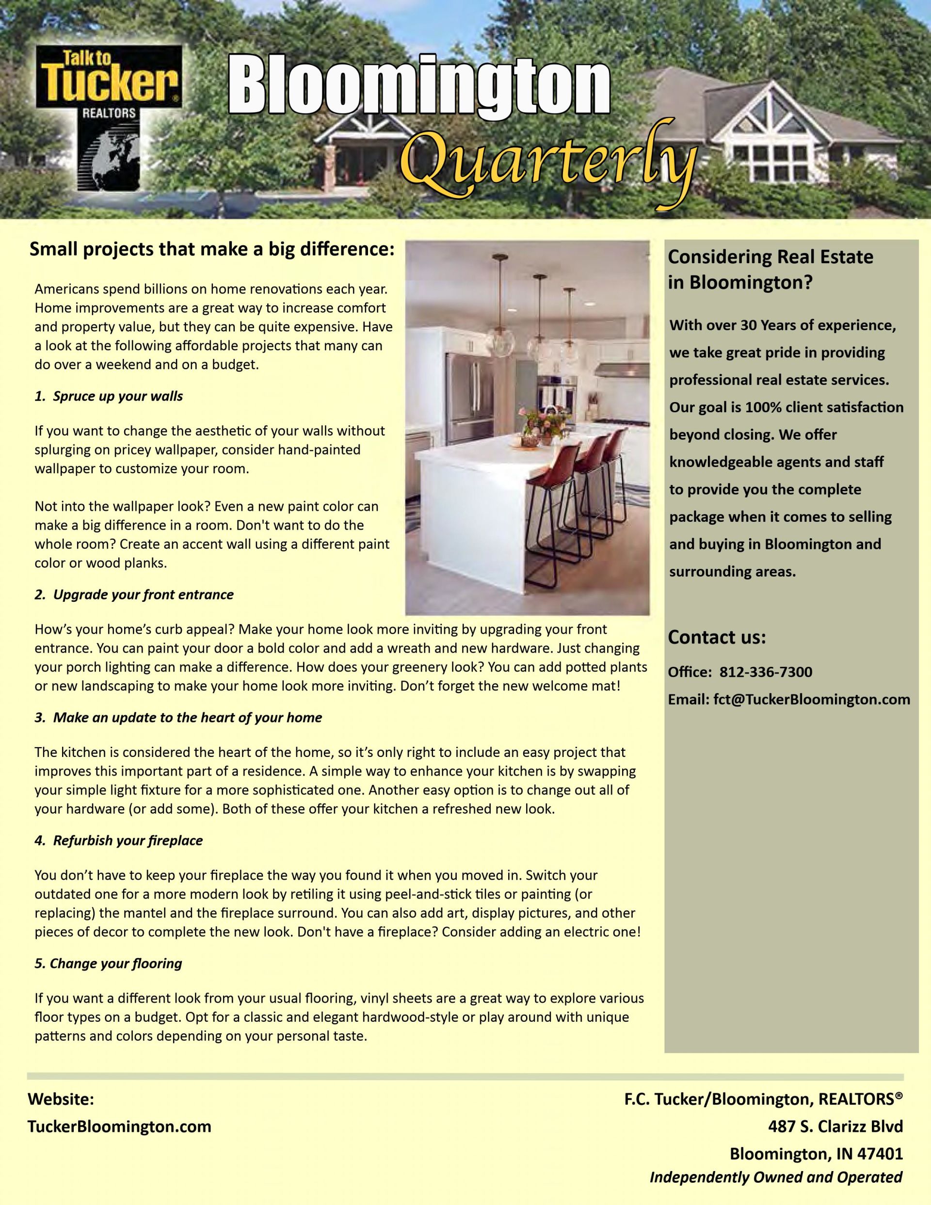 Tucker Bloomington Quarterly Newsletter
