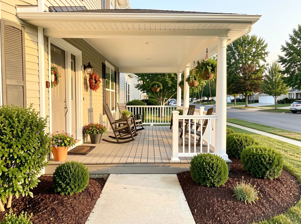Welcoming front entry prepared for home sale